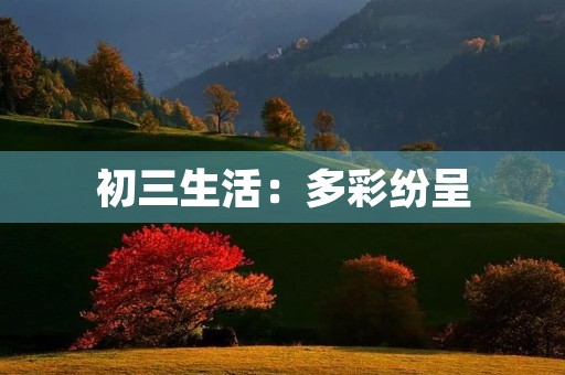 初三生活:多彩纷呈,让我收获满满 初三生活:多彩纷呈,让我收获满满