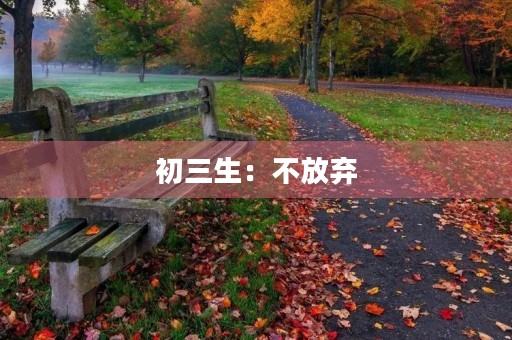初三生:不放弃,不言败 初三生:不放弃,不言败