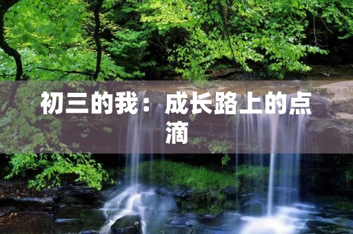 初三的我:成长路上的点滴 初三的我:成长路上的点滴