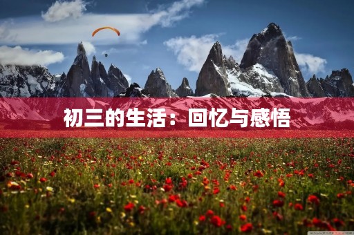 初三的生活:回忆与感悟 初三的生活:回忆与感悟