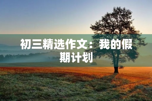 初三精选作文：我的假期计划