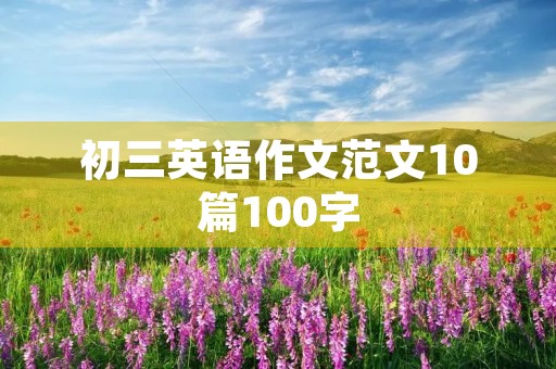 初三英语作文范文10篇100字