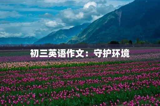 初三英语作文：守护环境，从我做起