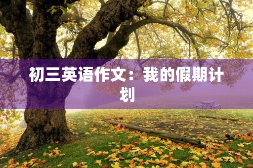 初三英语作文：我的假期计划