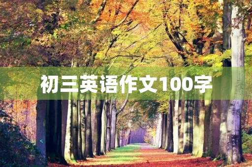 初三英语作文100字