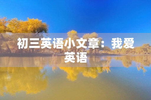 初三英语小文章：我爱英语