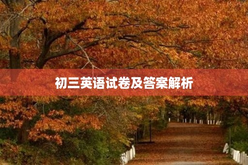 初三英语试卷及答案解析 初三英语试卷及答案解析