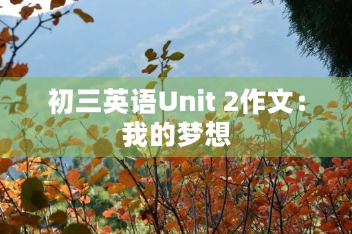 初三英语Unit 2作文：我的梦想