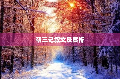 初三记叙文及赏析