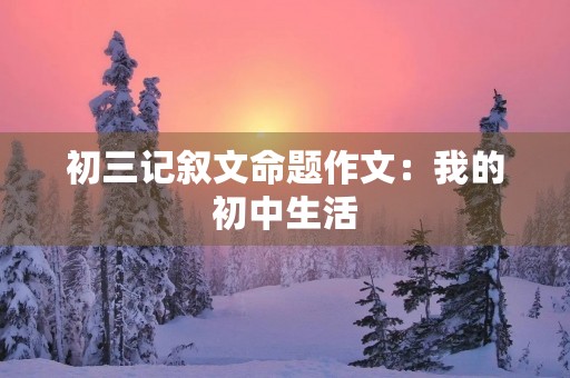 初三记叙文命题作文：我的初中生活