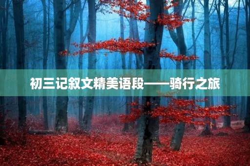 初三记叙文精美语段——骑行之旅