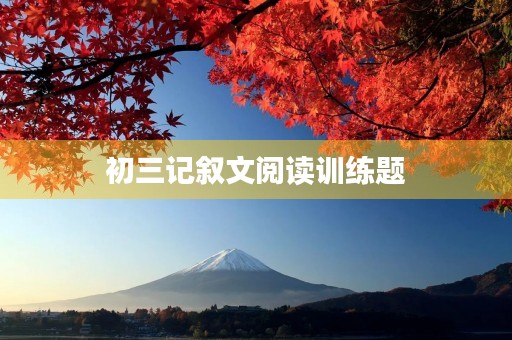 初三记叙文阅读训练题 初三记叙文阅读训练题