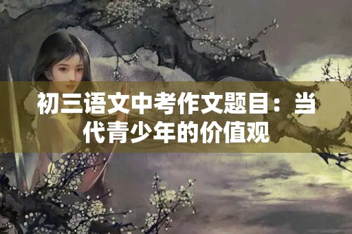 初三语文中考作文题目：当代青少年的价值观