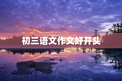 初三语文作文好开头 初三语文作文好开头