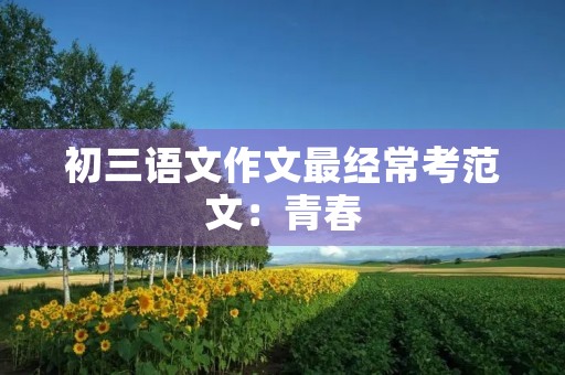 初三语文作文最经常考范文:青春,不只是年华 初三语文作文最经常考范文:青春,不只是年华