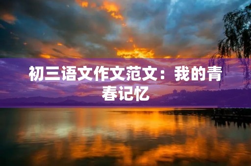 初三语文作文范文：我的青春记忆