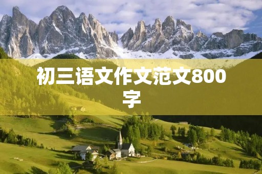 初三语文作文范文800字 初三语文作文范文800字
