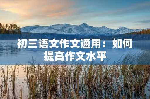 初三语文作文通用:如何提高作文水平 初三语文作文通用:如何提高作文水平