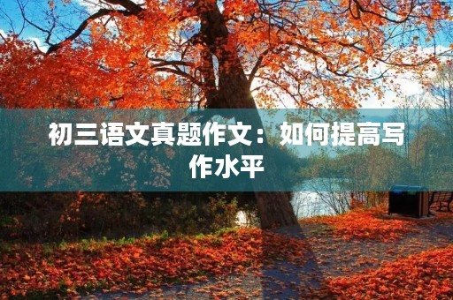 初三语文真题作文:如何提高写作水平 初三语文真题作文:如何提高写作水平