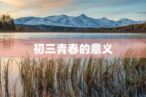 初三青春的意义
