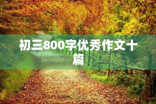 初三800字优秀作文十篇