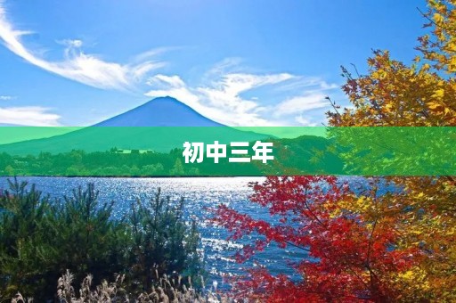 初中三年，一个不留痕迹的成长故事