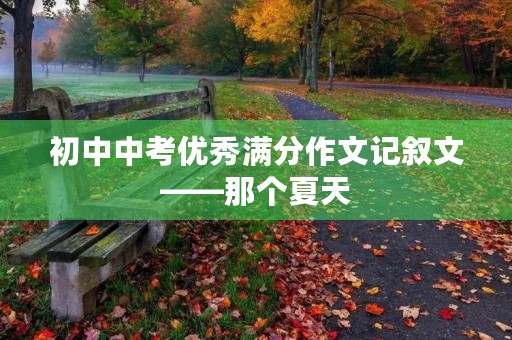 初中中考优秀满分作文记叙文——那个夏天