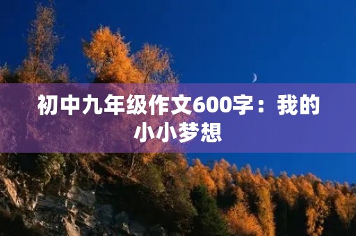 初中九年级作文600字:我的小小梦想 初中九年级作文600字:我的小小梦想