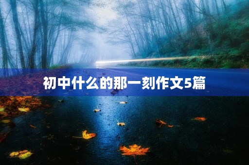 初中什么的那一刻作文5篇 初中什么的那一刻作文5篇