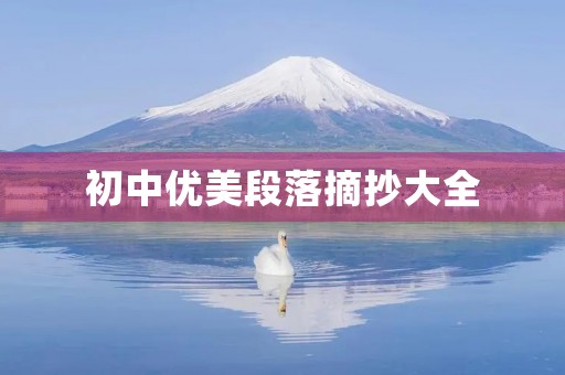 初中优美段落摘抄大全
