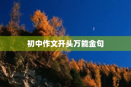 初中作文开头万能金句 初中作文开头万能金句