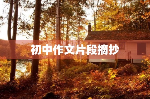 初中作文片段摘抄 初中作文片段摘抄