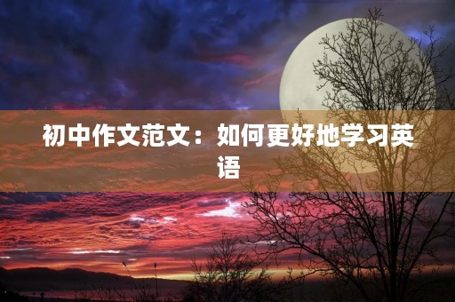 初中作文范文：如何更好地学习英语