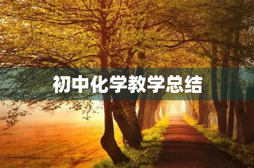 初中化学教学总结