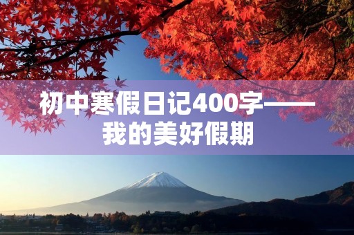 初中寒假日记400字——我的美好假期