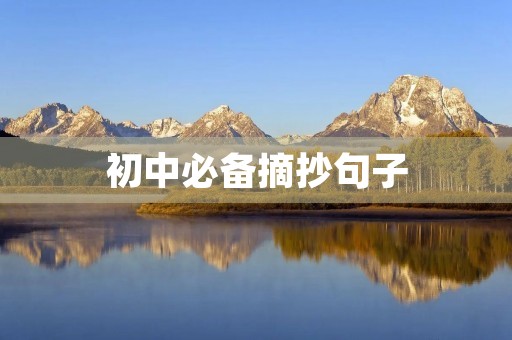 初中必备摘抄句子 初中必备摘抄句子