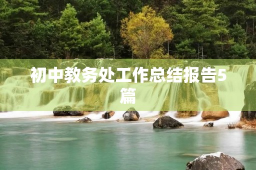 初中教务处工作总结报告5篇
