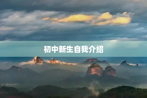 初中新生自我介绍 初中新生自我介绍