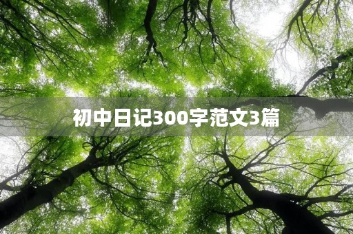 初中日记300字范文3篇