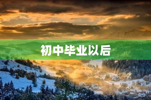 初中毕业以后，我的未来规划