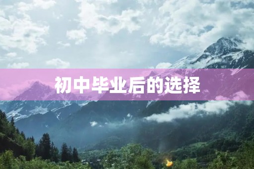 初中毕业后的选择