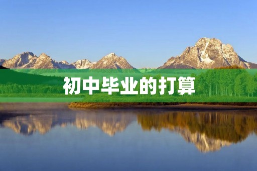 初中毕业的打算 初中毕业的打算