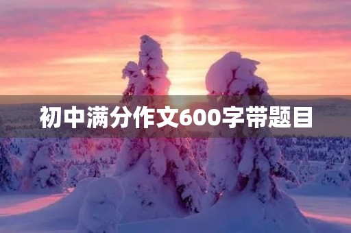 初中满分作文600字带题目
