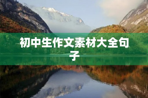 初中生作文素材大全句子