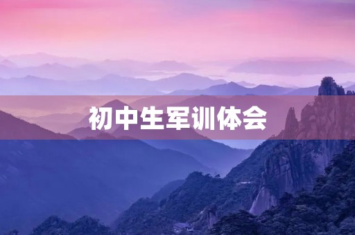初中生军训体会 初中生军训体会