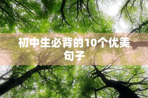 初中生必背的10个优美句子