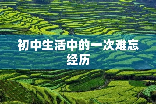初中生活中的一次难忘经历