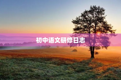 初中语文研修日志