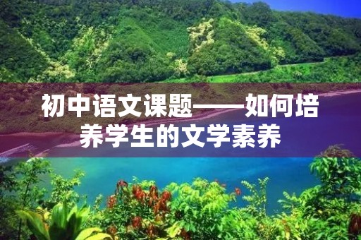 初中语文课题——如何培养学生的文学素养