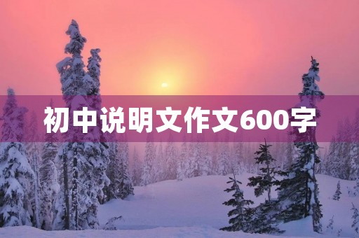 初中说明文作文600字 初中说明文作文600字